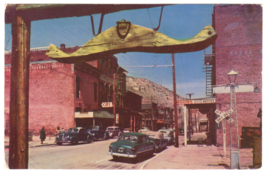 Vtg Postcard-Comstock NV-Ox Bow-Street View-Old Cars-Signs-Chrome~NV1 - £1.65 GBP