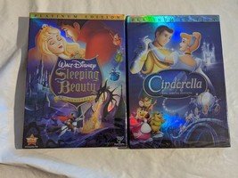 Lot De 2 Walt Disney DVD Couchage Beauté Cinderella Platinum Edition Neuf - £16.44 GBP