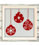 Christmas balls, canvas, acrylic colors, wall art, house decor - $160.00+