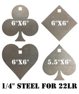 6&quot; x 1/4&quot; 22LR Steel Shooting Targets - 4pc Cowboy Action CAS Playing Ca... - $741.79 MXN