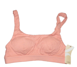 Lively Women&#39;s XS Shell Pink Ribbed Scoop Bralette - £11.79 GBP