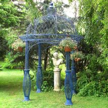 13ft. Tall Round Metal Garden Gazebo in Antique Finish Zara (Antique Blue) - £3,887.90 GBP