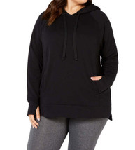 allbrand365 designer Womens Plus Size Fleece Lined Hoodie Size 1X Color Noir - £43.07 GBP