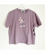 NWT Disney Parks Mickey Mouse Oversized Tee T-shirt Purple Organic Cotto... - $27.40 CAD