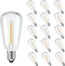 15 Pack Dimmable Edison Light Bulb Warm White 0.6 watt G40 E12 Screw Base ST38 L - £27.01 GBP