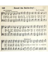 1894 Sheet Music Sound the Battle Cry Religious Victorian Hymns 7.75 X 5&quot; - $28.05 CAD
