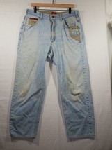 Vintage Lee Euro Riders Denim Blue Jeans Relaxed Fit Size 38 X 32 - £23.58 GBP