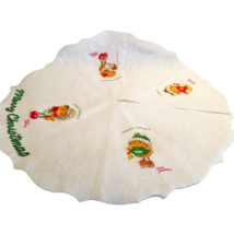 Vintage Christmas Tree Skirt Morgan Inc Feather Finchley 1980s Birds Chi... - £35.92 GBP