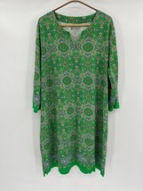 Coolibar Women&#39;s Oceanside Tunic Dress UPF 50+ Sz XXL Green Print 3/4 Sl... - £23.43 GBP