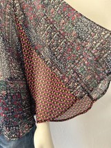 Zoa New York Blouse Sheer Colorful Kimono Sleeves Size M - $27.09