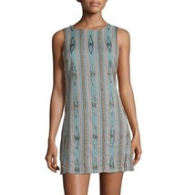 Alice + Olivia Shift Dress Beaded Embroidered Striped Green 0 - £22.63 GBP