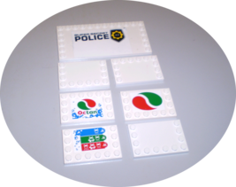 7 Used LEGO 4x6 - 6x12 White Tile w Studs on Edges Tile 6180 6178 Octan Sticker - £7.95 GBP