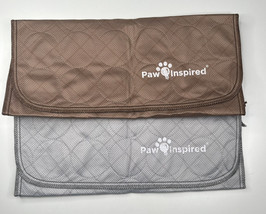 Paw Inspired NWOT washable dog lot of 2 gray brown anti slip 24”x18” Per Pads T1 - £27.54 GBP