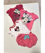 Disney Baby Minnie Mouse Bundle of 3 Bodysuits &amp; 1 Ruffle Shorts - 0/3 m... - £10.94 GBP
