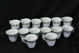 China Pearl Noel Cups Lot of 14 Christmas Brown Back Stamp Xmas - $39.19