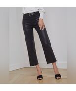 L’agence Wanda Cropped High Rise Wide Leg Jeans in Noir Coated Size 28 NEW - $1,815.88 MXN