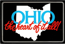 Vtg Postcard Greetings from Ohio the Buckeye State &quot;The Hear of it All&quot; - £5.14 GBP