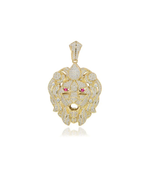 ADIRFINE 925 Solid Sterling Silver Cubic Zirconia Lion Head Charm - $83.99