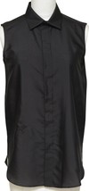 CHRISTIAN DIOR Sleeveless Black Button Down Shirt Blouse Silk Top Button... - £443.21 GBP