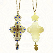 Pectoral Cross Orthodox Jesus Necklace Catholic Crucifix Chain Religious Jewelry - £89.51 GBP