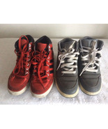 2 Pairs Nike Air Jordan + Adidas Hi-Top Youth Basket Ball Shoes Grey,Red... - £28.48 GBP