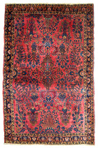 Handmade antique Persian Sarouk rug 3.7&#39; x 5.4&#39; (112cm x 164cm) 1920s - £2,915.52 GBP