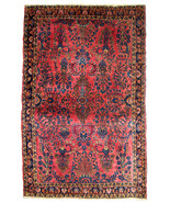 Handmade antique Persian Sarouk rug 3.7&#39; x 5.4&#39; (112cm x 164cm) 1920s - £2,906.80 GBP