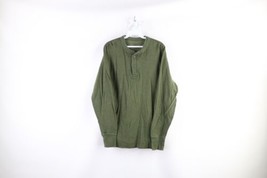 Vintage LL Bean Mens Size Medium Wool Blend Rivers Driver Henley T-Shirt Green - £38.89 GBP