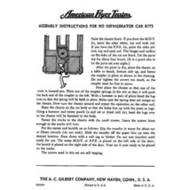 GILBERT HO AMERICAN FLYER TRAINS REFRIGERATOR CAR KIT INSTRUCTION SHEET ... - $5.59