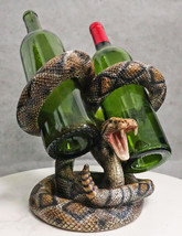 Rustic Western Coiled Diamondback Rattlesnake Snake Double Wine Bottles ... - $54.99