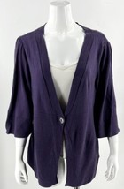 Falls Creek Cardigan Sweater XL Purple V Neck Bell Sleeve V Neck Solid W... - $23.76