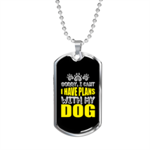 I Have Plans Yellow Necklace Stainless Steel or 18k Gold Dog Tag 24&quot; Chain - £38.04 GBP+