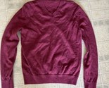 Banana Republic Dark Pink Merino wool V Neck Sweater Size Medium Long Sl... - £24.27 GBP