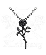 SteamPunk Victorian Alchemy Gothic The Romance of The Black Rose Pewter Pendant - $18.37