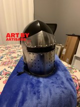 Barbuta Helmet | Viking Battle Knight Helmet Armour | Medieval Visored Barbute H - £59.94 GBP