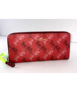 Coach Wallet F87926 Slim Horse &amp; Carriage Accordion Print Bright Red Che... - £78.60 GBP