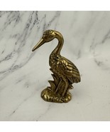 Vintage Brass Partridge Bird Figurine New Crane Heron Metal Decor 80s Towle - $22.76