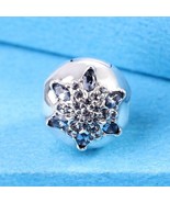 2016 Winter Sterling Silver Crystallised Snowflake Clip Charm with Multi... - $25.51 CAD