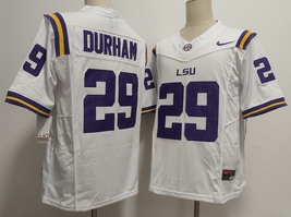 Men's LSU Tigers #29 Caden Durham Stitched Jersey White - $39.00