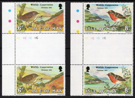 ZAYIX Isle of Man 182-183 MNH Gutter Pairs Birds Wildlife Christmas 040423S35 - $3.00