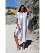Gift +summer kaftan bleu handmade Morrocan style Dress maxi boho chic Ab... - £44.02 GBP