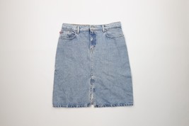 Vintage 90s Ralph Lauren Womens 6 Distressed Knee Length Denim Jean Skir... - $39.55