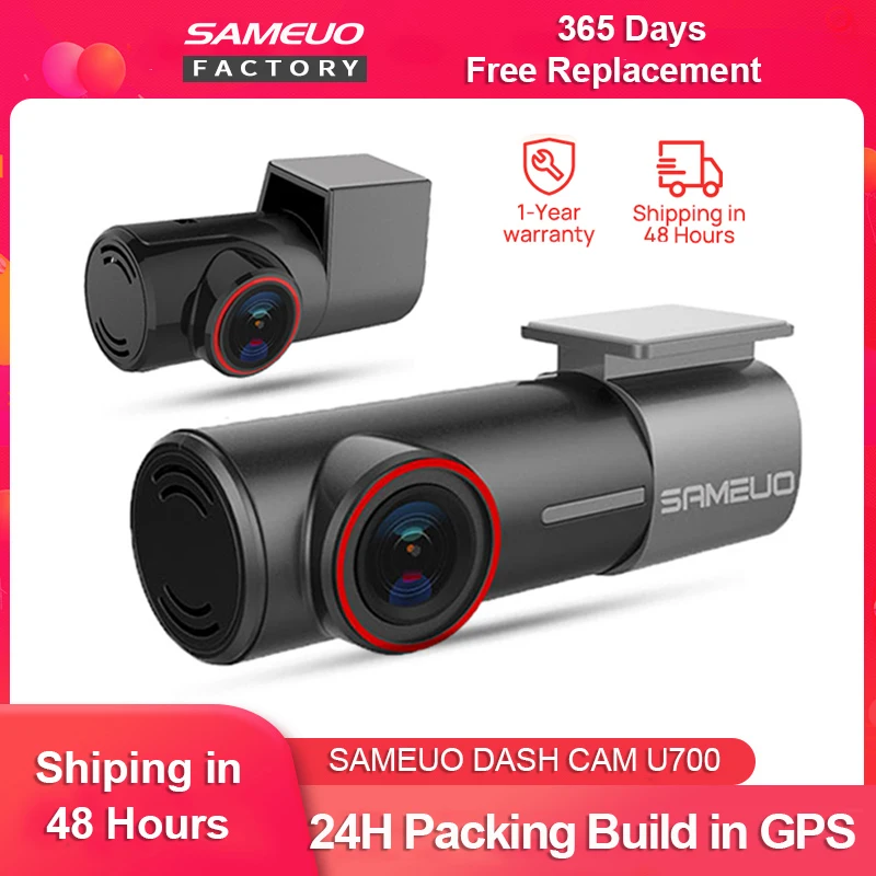 Dash Cam Dual Lens 1944P Video Recorder App Night Vision 24H Parking Mode Auto - £76.22 GBP+