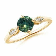 ANGARA Vintage Style Round Teal Montana Sapphire Solitaire Ring - £1,418.90 GBP