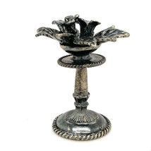 Vintage Sterling Silver Flower Vase with Stand Decoration Miniature Dollhouse - £47.07 GBP