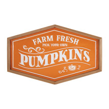 Framed Metal Farm Fresh Pumpkins Sign 19.5&quot;L - $81.31 CAD