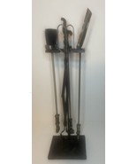 Fireplace 5 Piece Set HandHammered Metal Handles Unique Brush Poker Shov... - $1,037.62 MXN