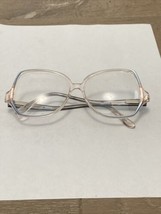 VTG New St Moritz Clear Blue &amp; Pink Diva RX Eyeglass Frames Art Deco Style 57-14 - £19.98 GBP
