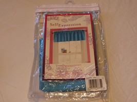 Self Expression Lagon 41x14 window Valance rod pocket NOS blue top treatment - £12.13 GBP