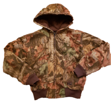 Walls Hunting Jacket Boys M Hooded Insulated Bomber Coat Noise Reducer Camo - £22.47 GBP